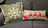 Handmade Christmas Pillow in Hand Felted Wool - Red Reindeer on Gray - 12"x24" - ARCADIA HOME
